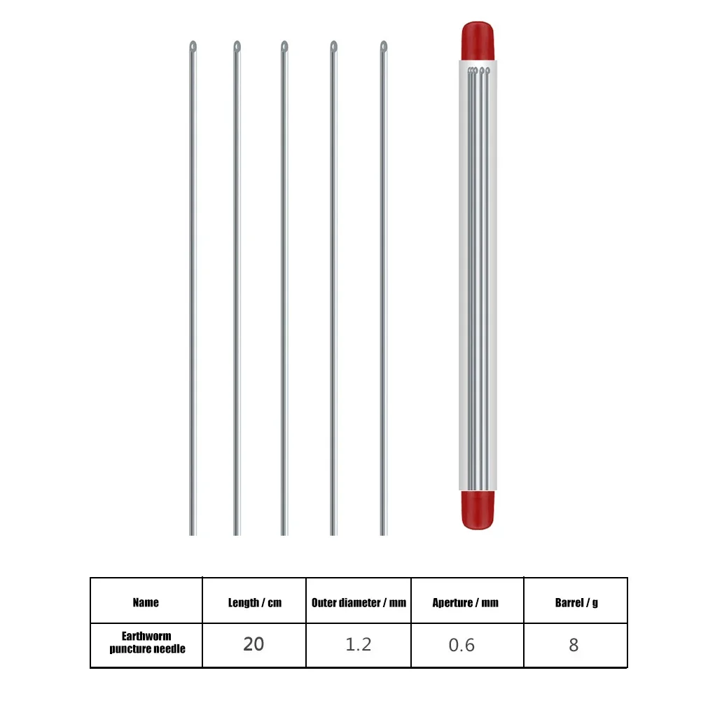 Juego de 1-4 agujas de cebo de gusano, agujas de gancho sin escape, agujas de enganche rápido de lombriz de tierra, alfileres de aguja de Gas hueca, herramientas de pesca - imagen 5