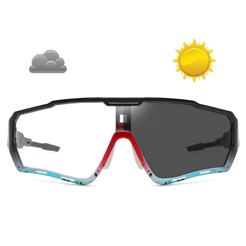 Gafas de sol para ciclismo, lentes de decoloración rápida, resistentes al viento y a los rayos UV, longitud ajustable HD - imagen 4