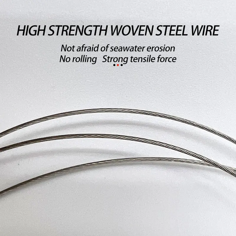 10 Uds. Accesorios de pesca de acero inoxidable, alambre giratorio de pesca, aparejos líderes, cuerda líder de rastreo de alambre de agua salada antibobinado - imagen 5