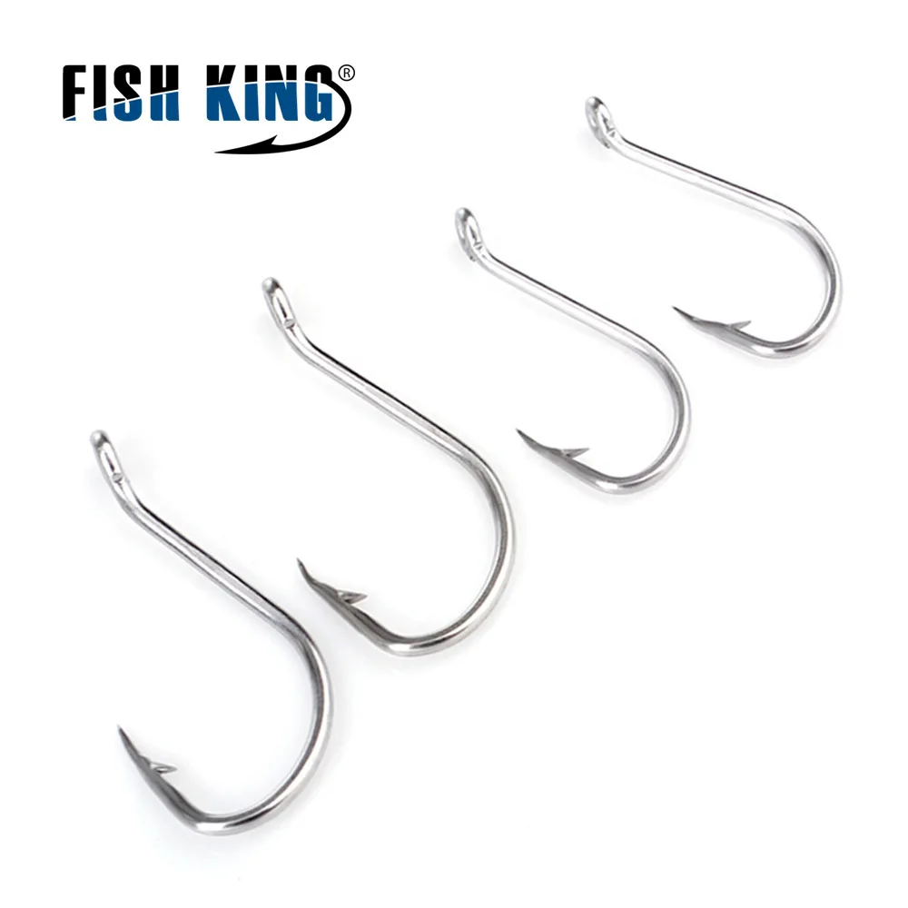 FTK 25-50 Uds 9301SS gancho de mar curvado redondo de níquel de hierro inoxidable 5/0 # -7 #   Anzuelos de pesca planos con púas Kirbed Gancho accesorio crochet - imagen 5