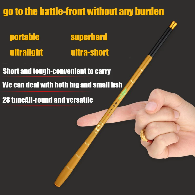 Caña Tenkara de 1,8 m-6,3 m, caña de pescar con mosca, caña de pescar corta, corriente pequeña, plegable, para todas las aguas, tubo de carbono de calidad Creek - imagen 4