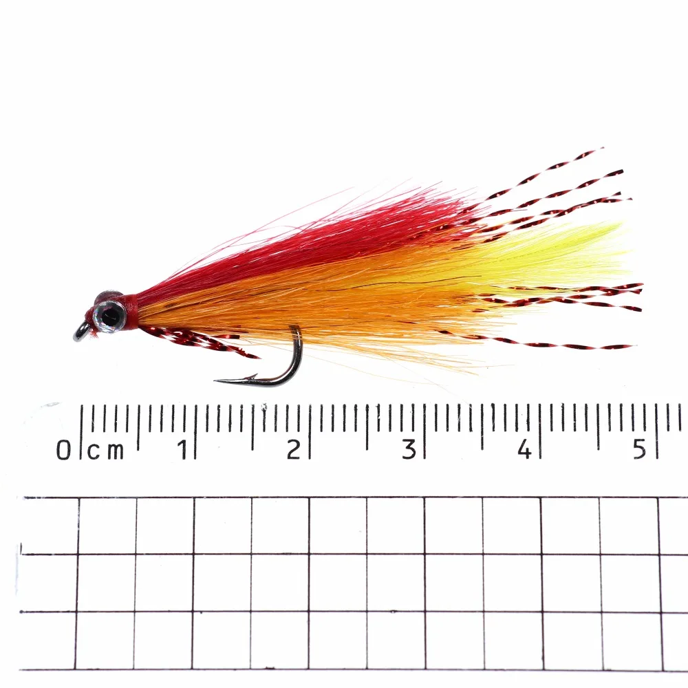 Wifreo 4 piezas #6 Micky Fin Minnow Streamer señuelo de pesca con mosca cebo trucha pesca con mosca - imagen 2