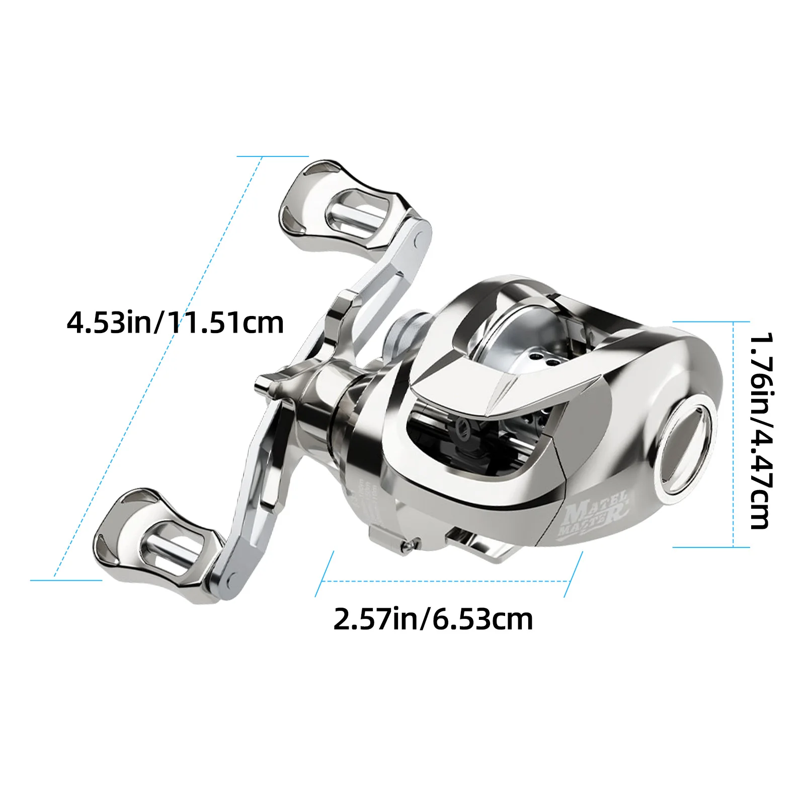 Carrete de Baitcasting plateado ligero, arrastre máximo de 5KG, relación de engranaje 6,3: 1, 3 + 1BB, carrete de Metal, rodamientos y brazo basculante para pesca en agua dulce - imagen 5