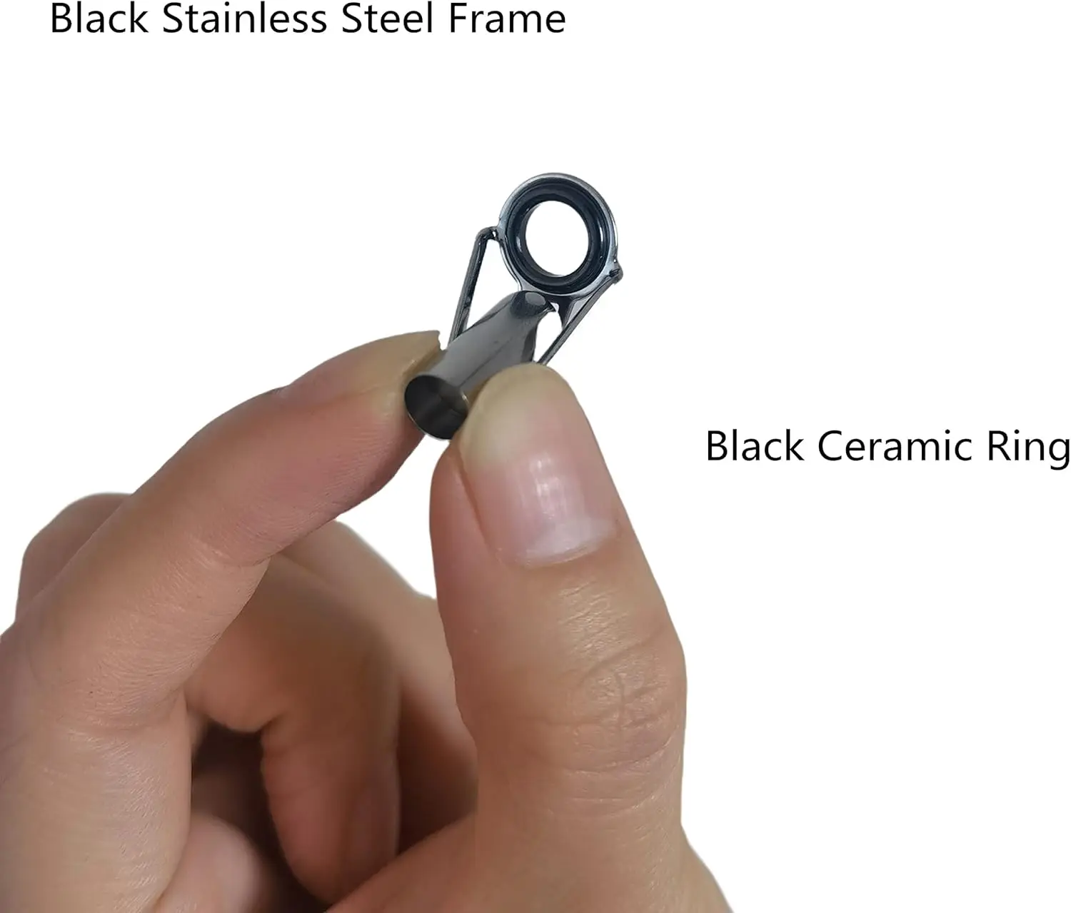 Kit de reparación de puntas de caña de pescar, 8 Uds., puntas superiores de caña, puntas de repuesto para caña de pescar, anillo de cerámica de acero inoxidable - imagen 5