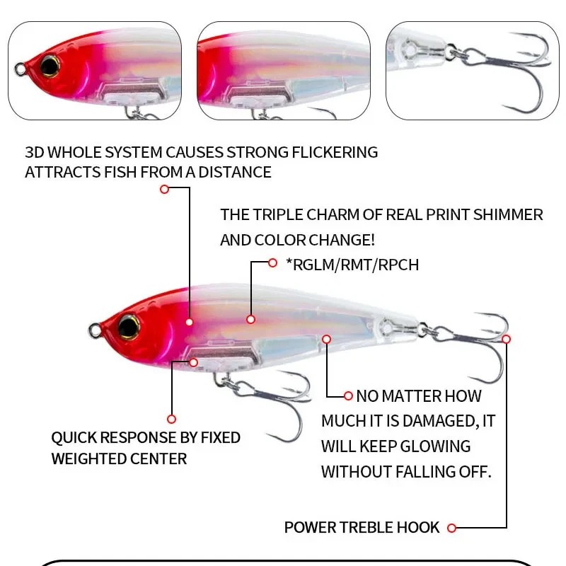 Señuelos de Pesca con lápiz flotante de 110mm y 30g, cebo Artificial para agua salada, trucha, Wobblers para Lucio, carpa, Swimbait, suministros - imagen 5