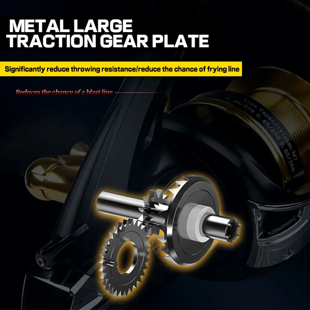 Carrete de pesca de carpa, bobina de Metal de gran distancia, ancla de pescado, rueda giratoria de línea alta, peces de roca, 8000-10000 - imagen 4