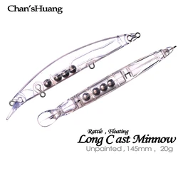 Señuelo de pesca blanco Chan'sHuang – Sonajero de fundición larga