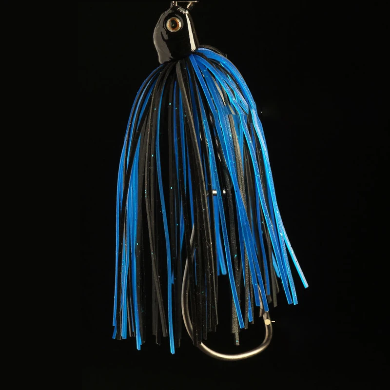 1pc12g cabeza de plantilla de goma sin malezas anzuelo de Jigging Señuelos de pesca señuelo de Jigging con protector de malezas para lubina - imagen 5