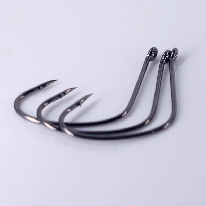 50 unids/pack anzuelos de pesca de acero al carbono con punta afilada, anzuelo circular, anzuelos de espacio ancho, accesorios de pesca para todos los peces - imagen 3