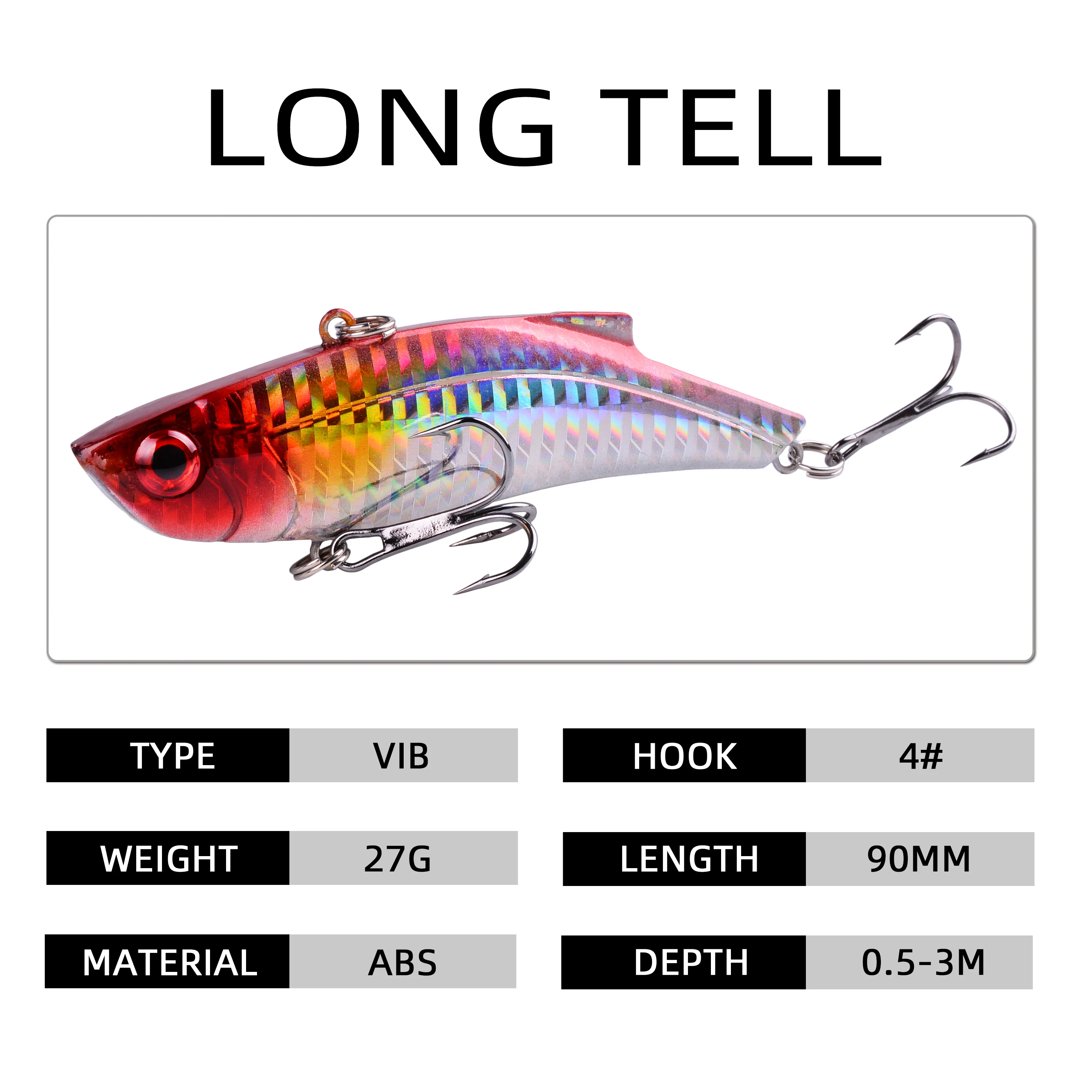 Señuelo de Pesca de Mar duro, 1 piezas, 28g, VIB, anzuelo triple, señuelos Vibe de hundimiento, señuelo de lápiz de invierno, cebos duros - imagen 3