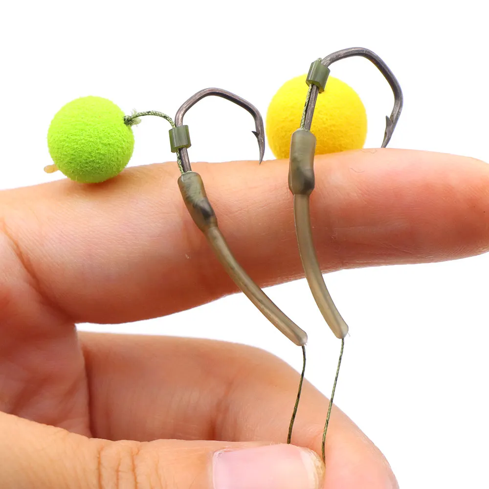 20 piezas accesorios de carpa, anzuelo de pesca, patillas, vástago curvo, herramienta alineadora de línea, mangas de aparejo de carpa para aparejos de pesca - imagen 4