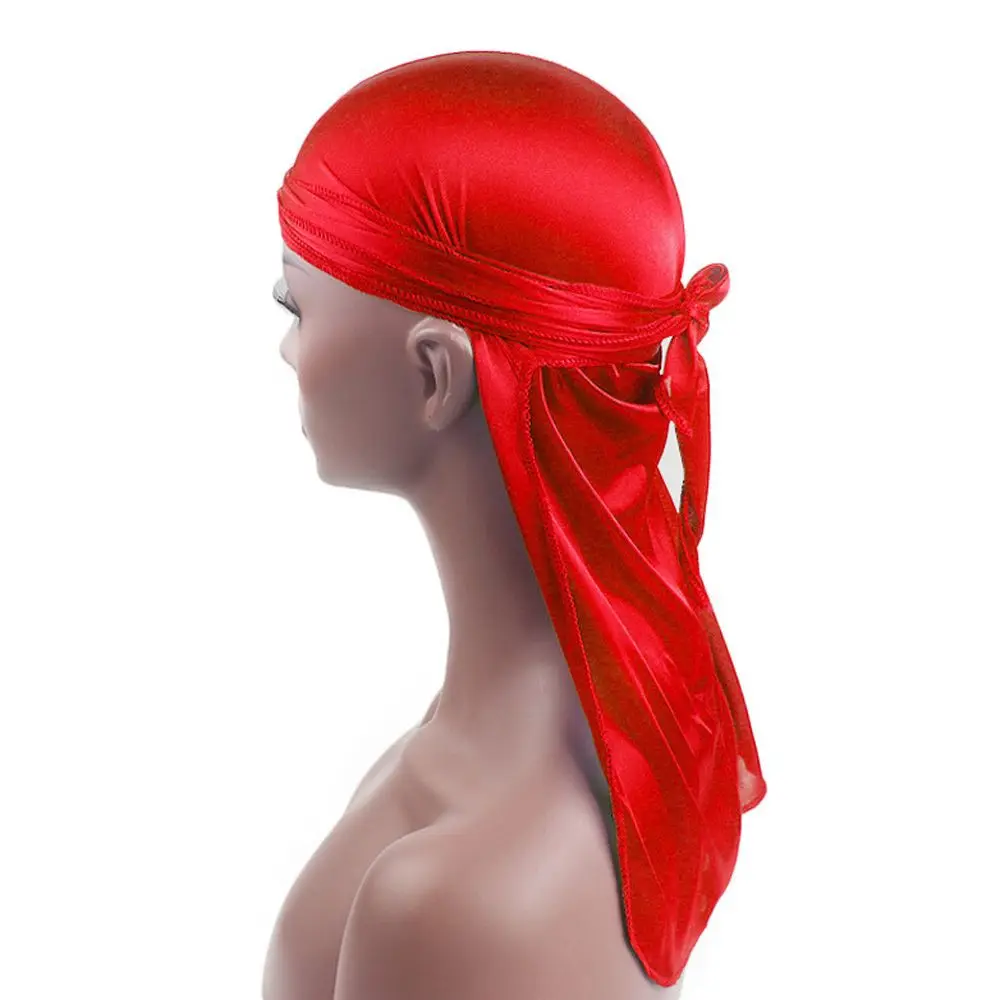 Moda hombres mujeres Bandana elástica ajustable preatada diadema seda Durag sombrero de pirata turbante Hijab quimio gorra cáncer pañuelo para la cabeza - imagen 5