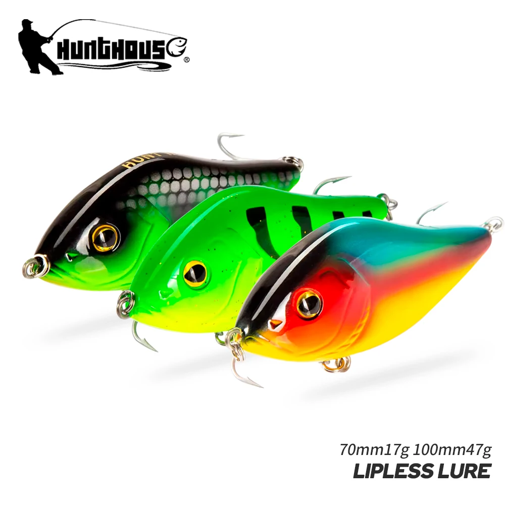 Hunthouse-señuelo de pesca con lápiz, cebo duro Jerkbait de 70mm/17g, 100mm/47g, anzuelo VMC de hundimiento lento Artificial para aparejos de pesca de Lucio, 7 Uds. - imagen 2
