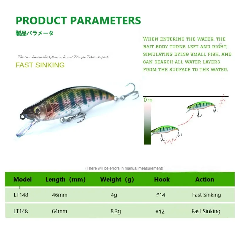 TSUYOKI Humpback 46 pececillo hundido 46mm 4g pesca en río juego de Ajing señuelo plástico trucha cebo Duo GH46 Humpback Wobblers - imagen 3