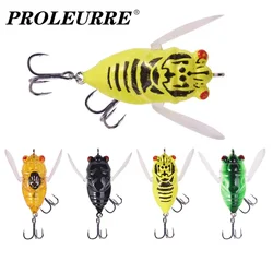 1 pieza top water popper, señuelo de pesca 4,8 cm, 6 g, soft cicada wobbler, insecto, tackle, señuelo artificial de plástico para bass, siluro