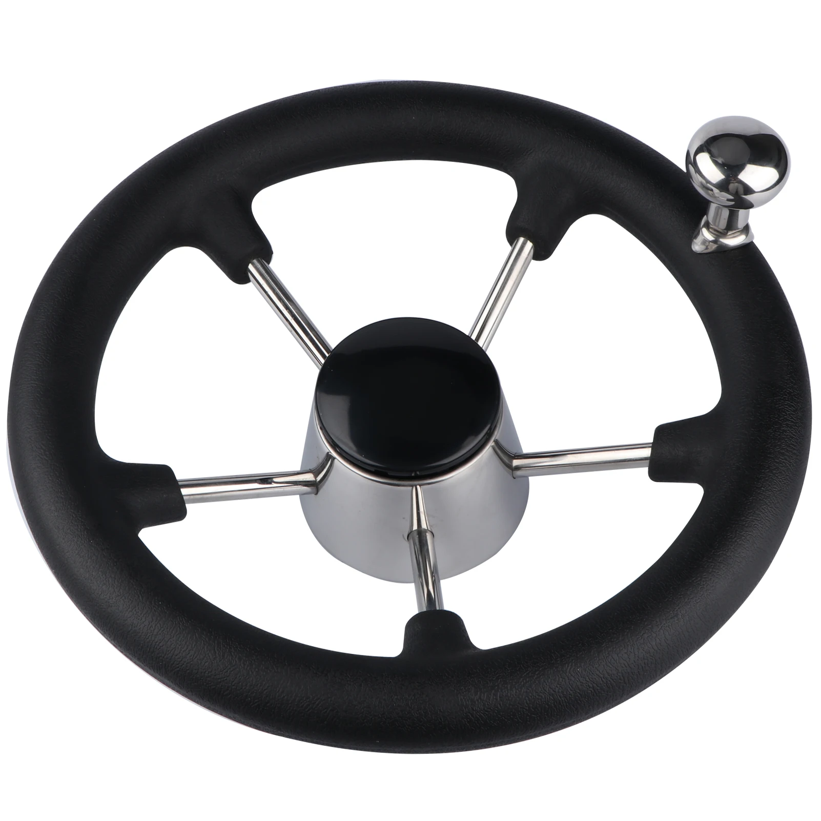 Accesorios para barcos de Hardware marino, volante de 5 radios de acero inoxidable con agarre de espuma negra para yate - imagen 4