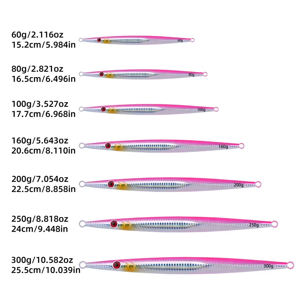 Plantilla de Metal rápida, 80g-300g, velocidad Vertical, hundimiento, cebo de Pesca, cuchara fundida, Jigging de Metal, cebo Artificial, señuelo de mar, pescador - imagen 3