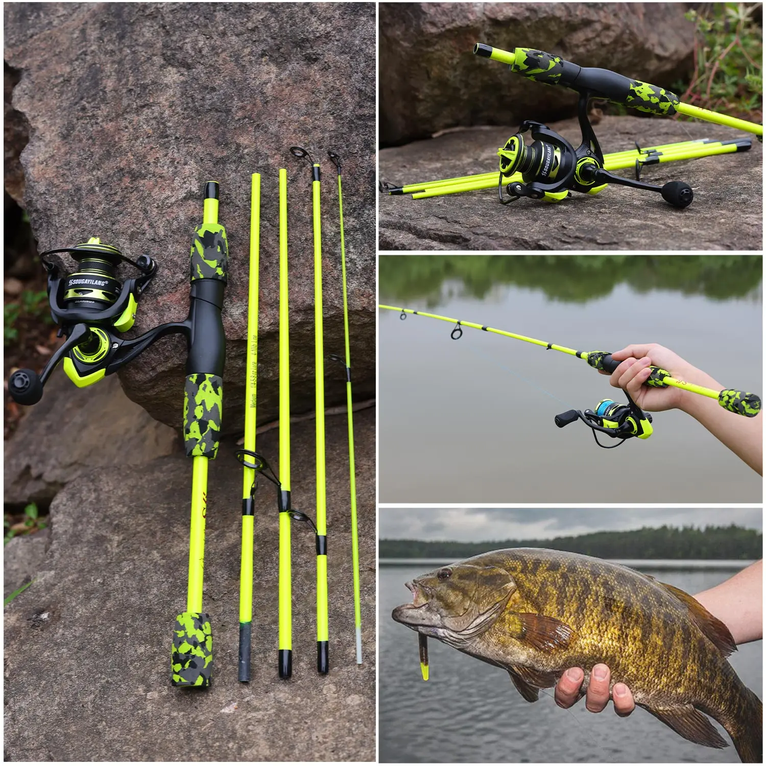 Combo Spinning Sougayilang – Caña de carbono 1,7m y carrete 1000-3000 - imagen 2