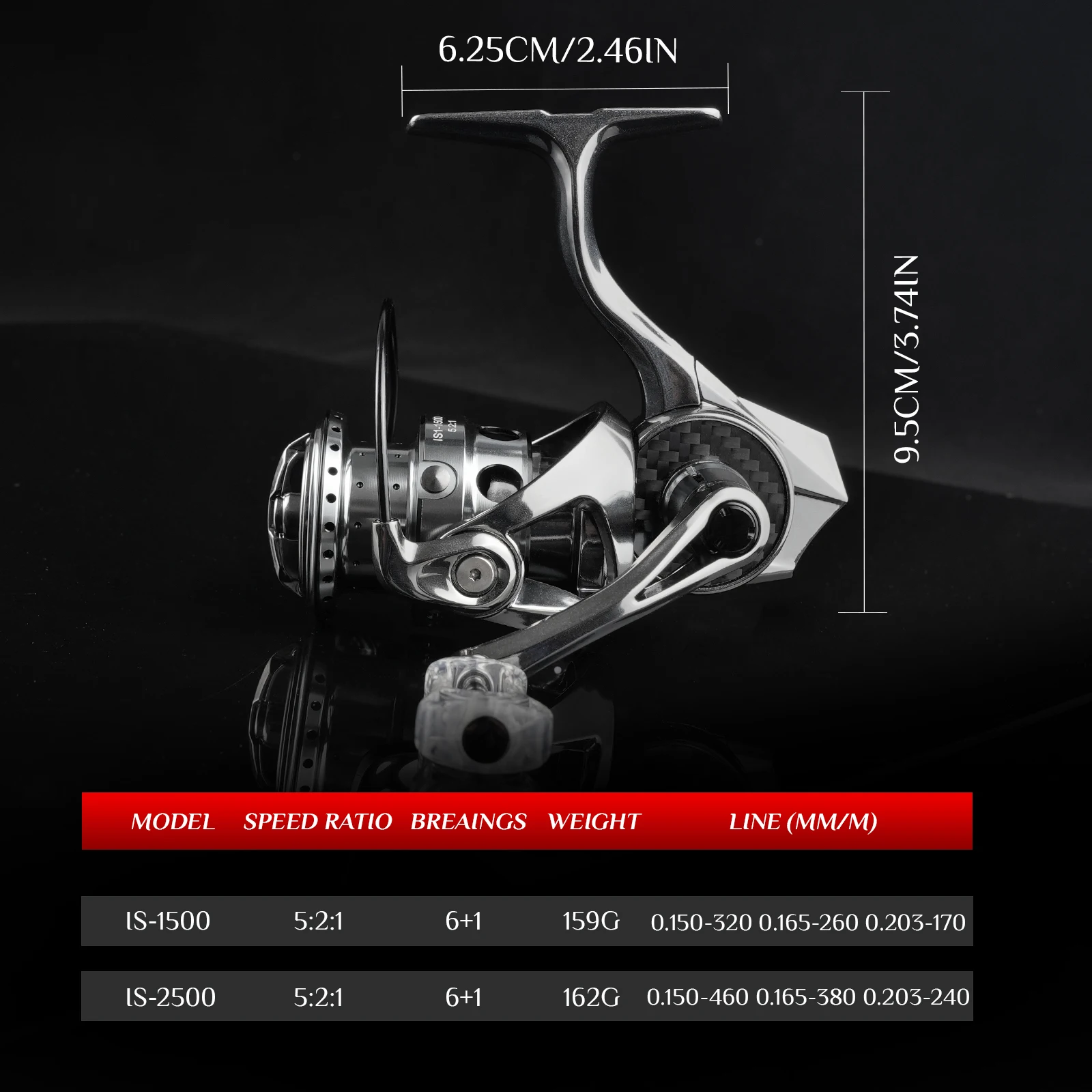 ROOBLINOS IS nuevo carrete de pesca ligero de fibra de carbono 6 + 1 BB izquierda derecha recuperar carrete de aluminio - imagen 2