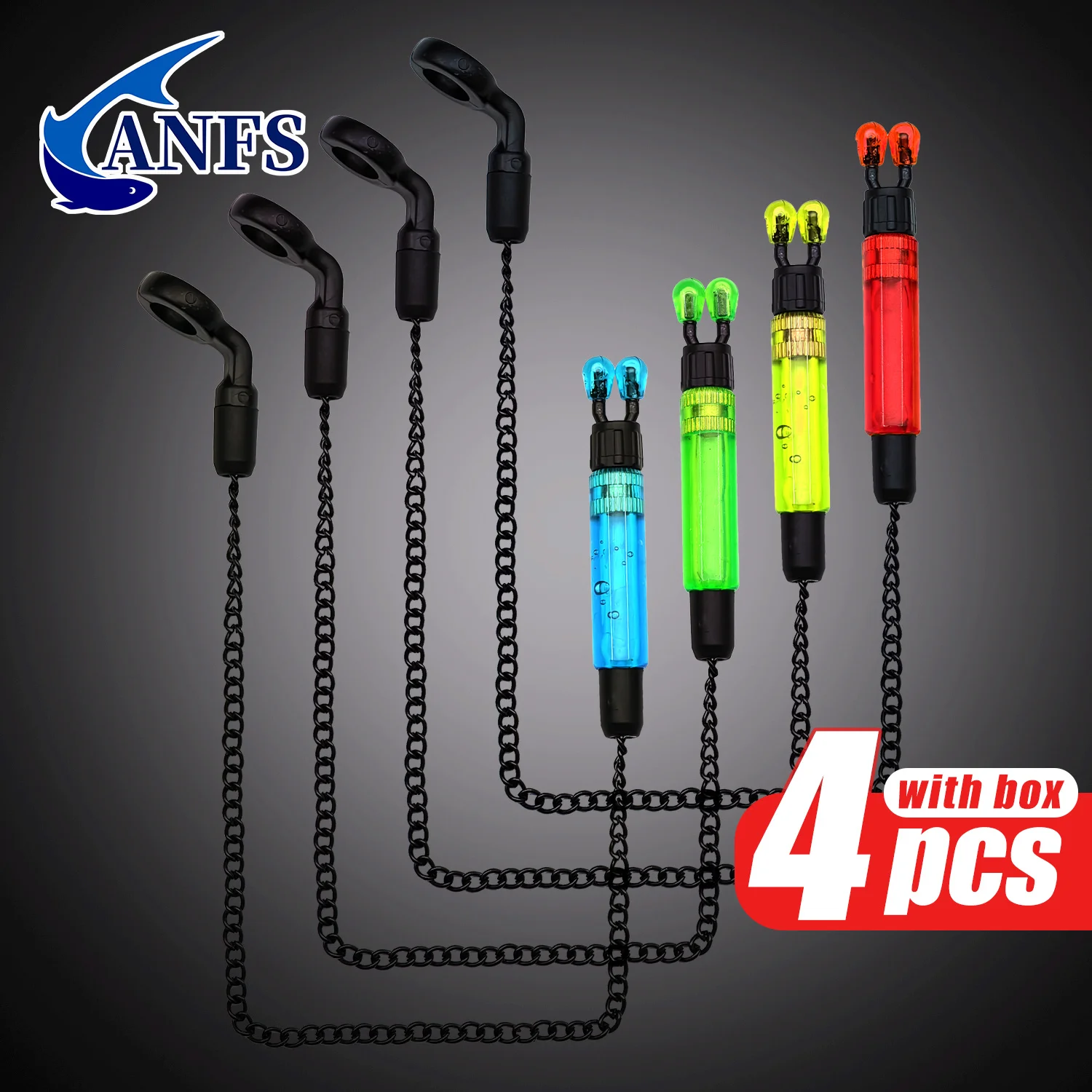 Bobinas de Swingers para pesca de carpa, 4 Uds., con caja para indicador de alarma de pesca, lo mejor para Navidad, perfecto para Acción de Gracias - imagen 2