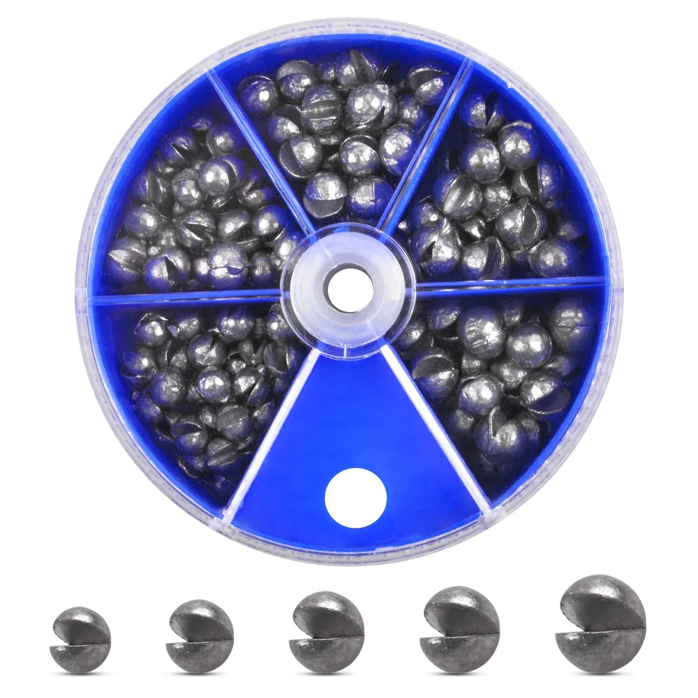 120 gramos/caja, pesas de pesca redondas divididas, plomos de pesca extraíbles, plantilla de pesca, accesorios, equipo - imagen 3