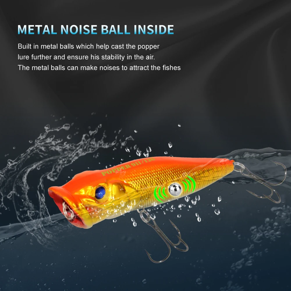 ILURE-señuelo de pesca de piezas, cebo duro Artificial, Wobblers flotantes, Crankbait Topwater, aparejos de pesca de roca, 12,5 G93 mm, ojos 3D - imagen 5