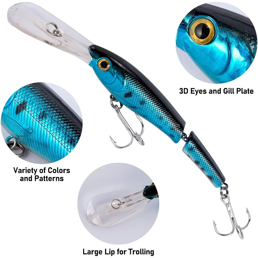 6 uds Jerkbait Minnow cebo Artificial para lubina Señuelos de pesca Trolling multiarticulado Swimbait Striper Minnow aparejos de pesca - imagen 5