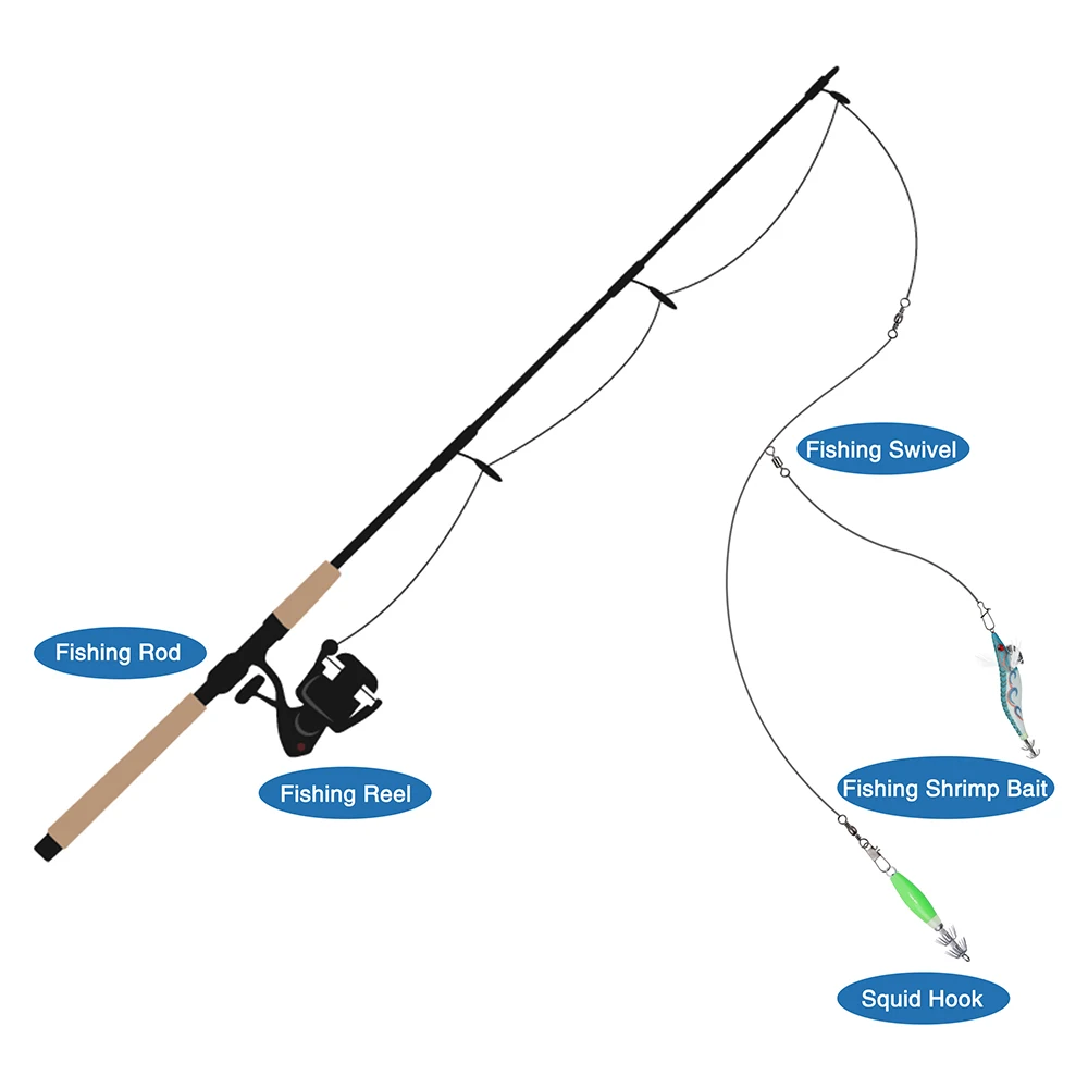 Anzuelo de calamar UV luminoso, señuelo de pesca de camarones de madera de agua salada, cebo duro realista, señuelo Artificial, pulpo, sepia, 20 unidades - imagen 5