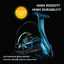 Carrete giratorio Mavllos Sea-Tiger para trucha, relación de velocidad de arrastre de 15KG, carrete de Metal 4,9:1, carrete de pesca para barco de agua salada para Lucio