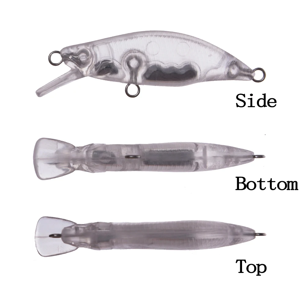 Chan'sHuang 30 Uds cebo en blanco sin pintar 4,8 cm 3,8g Mirco hundimiento Minnow DIY señuelo de pesca Artificial - imagen 3