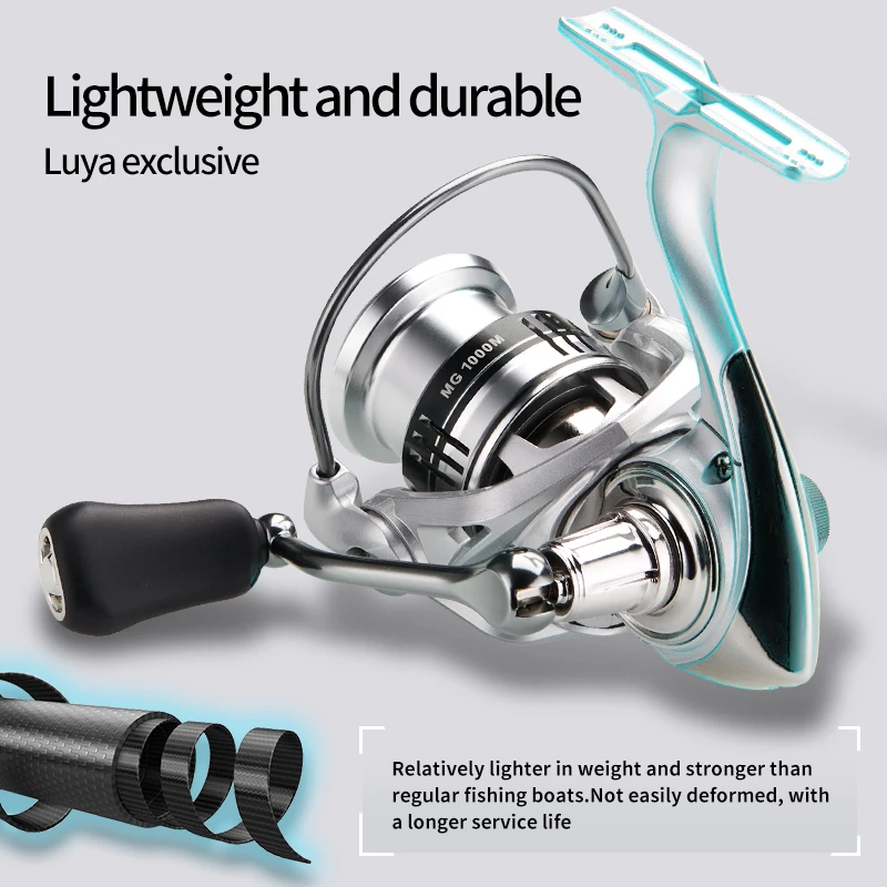 Carrete giratorio de trucha Mavllos MG, relación 5,2: 1, arrastre máximo de 8KG, 4 + 1 rodamientos, carrete giratorio de lubina ultraligero anticorrosión para agua salada - imagen 5