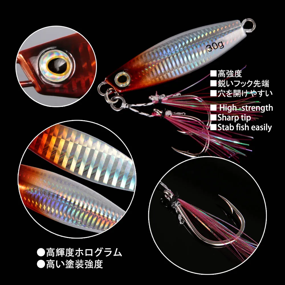 Señuelo de pesca Happyjack Shore Cast, plantilla de paso lento, plantilla de metal, 10g/20g/30g, señuelo Shore Jigging, cebo de Metal Artificial - imagen 3