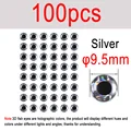 100pcs Silver 9.5mm