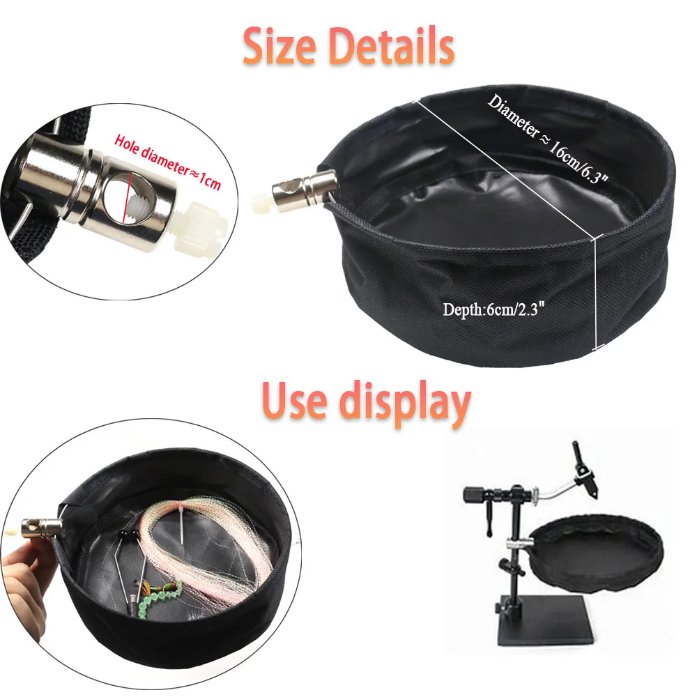 Wifreo-bandeja de basura para atar moscas, bolsa de basura, cesta de basura, tornillo de banco para atar moscas, soporte de basura, herramienta para atar moscas, aparejos de pesca - imagen 3