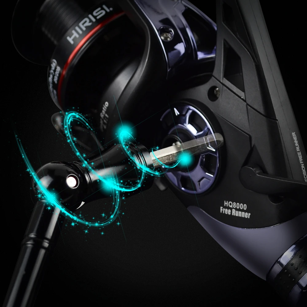 Hirisi carretes de pesca de carpa, alimentador de freno doble con carrete giratorio Extra gratis, HQ8000 - imagen 3