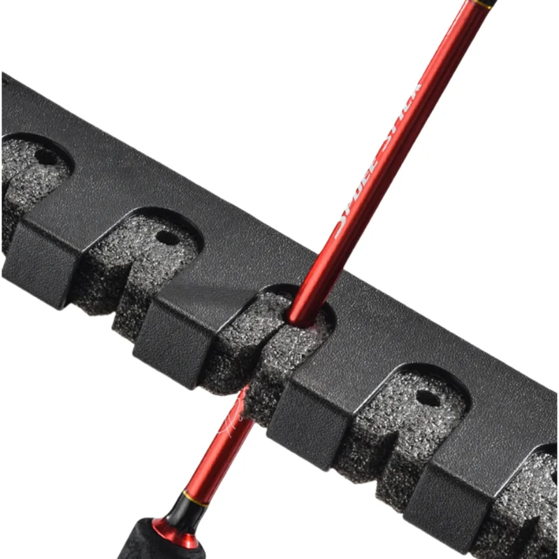 Soporte de caña de pescar montado en la pared, pantalla de Pvc multifuncional y estante de almacenamiento para señuelos y cañas - imagen 4