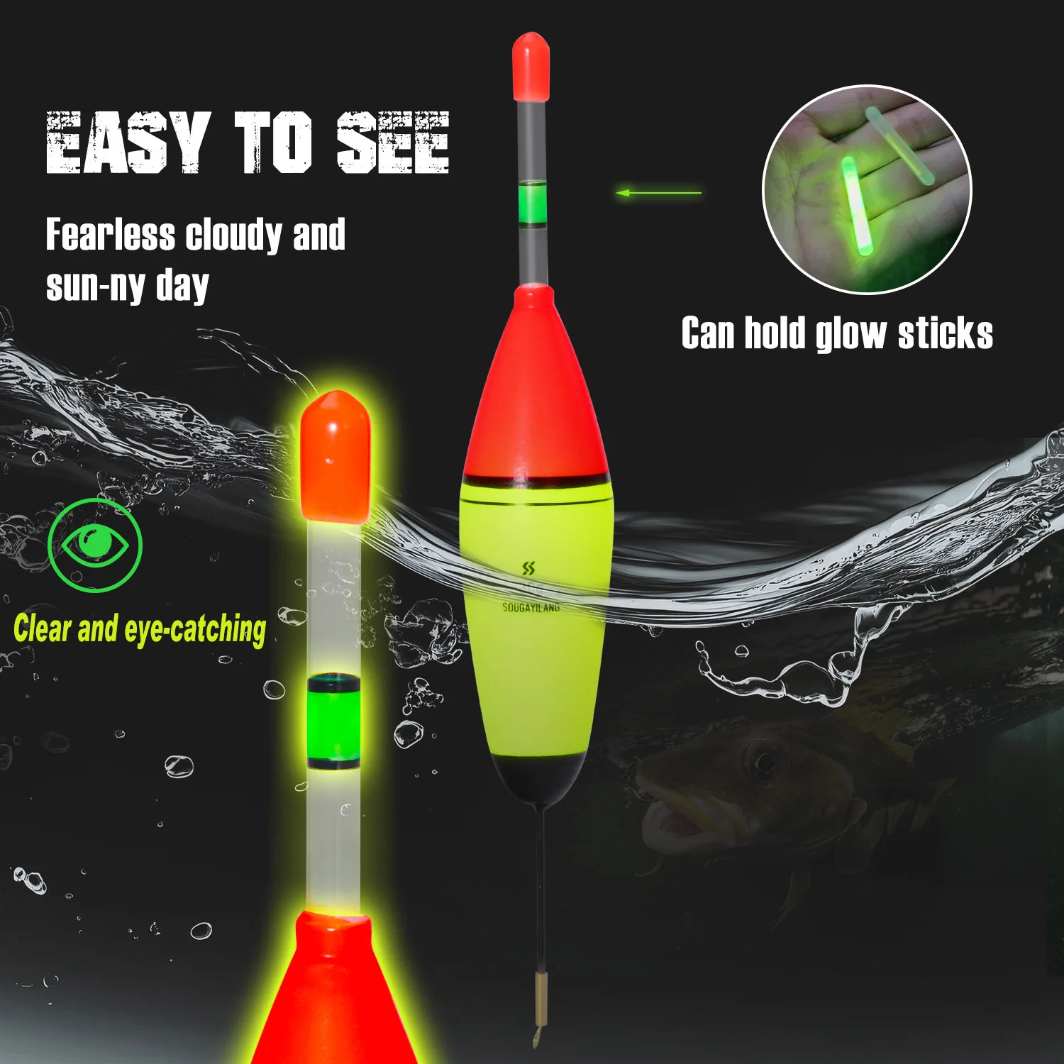 Sougayilang 5 unids/lote cebo flotante herramientas de pesca 10g 20g 30g flotador de pesca EVA cebo multifuncional flotador espuma flotadores de plástico señuelo - imagen 2