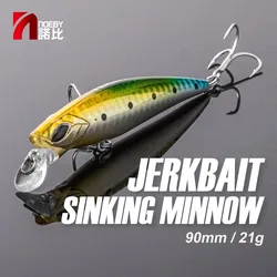 Noeby-señuelo de pesca de pececillo que se hunde, 90mm, 21g, Jerkbait Wobblers, cebo duro Artificial, Stickbait, aparejos de pesca de agua salada