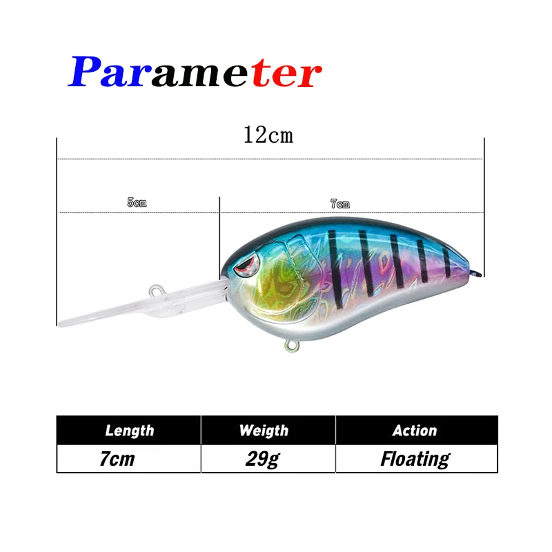 Testar Rattlin Crankbait cebo flotante para pececillos 7cm 29g Wobbles artificiales fundición larga lubina bagre Pike Swimbait Señuelos de Pesca - imagen 3