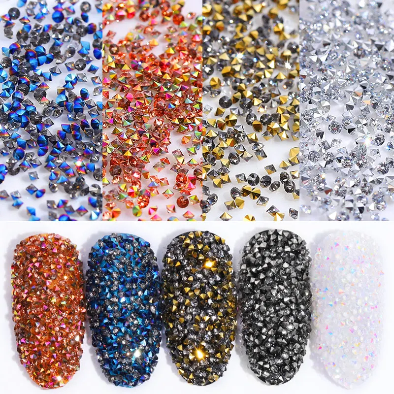 Mini dijes de diamantes de imitación para uñas, gemas 3D AB de lujo, joyería, cuentas para uñas, decoraciones artísticas de manicura, 1,2mm - imagen 2