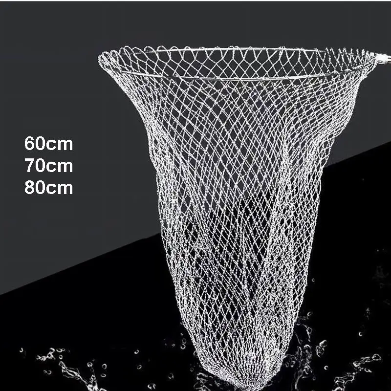 Red de pesca con círculo sólido de Metal inoxidable, red de pesca no plegable, 60cm, 70cm, 80cm, tornillo M8 x 1,25, FN60, FN70, FN80, FN00