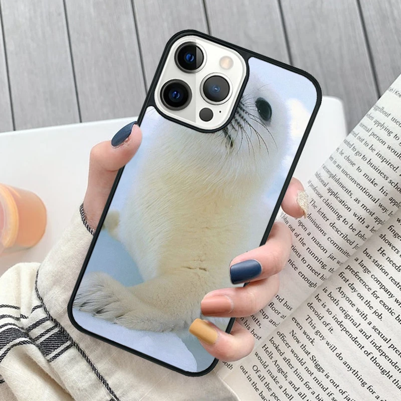 Funda con diseño de foca bebé y león marino en tono pastel
