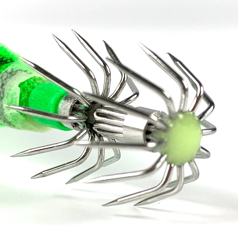 Señuelo luminoso de calamar, anzuelo de pesca Led, ojos 3D de pulpo, 11-20g, señuelo de camarón de silicona suave, 1 piezas, 2,5 #3,0 #3,5 # - imagen 4