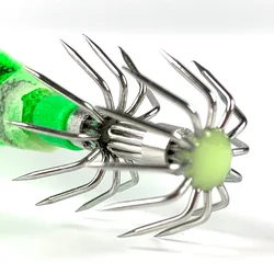 Señuelo luminoso calamar LED ojos 3D camarón de silicona suave