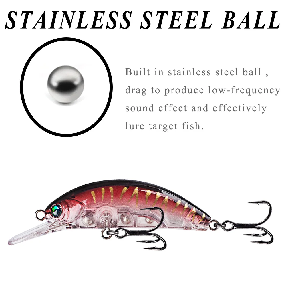 Crankbait láser para lubina – Bola sonajero ABS de fundición larga - imagen 4