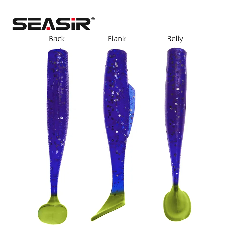 Seasir Paddle Tail Swimbaits Material TPE 8 uds/6 uds cebo suave flotante varios colores 2g/5g, 6cm/8cm juegos de Señuelos de Pesca - imagen 5