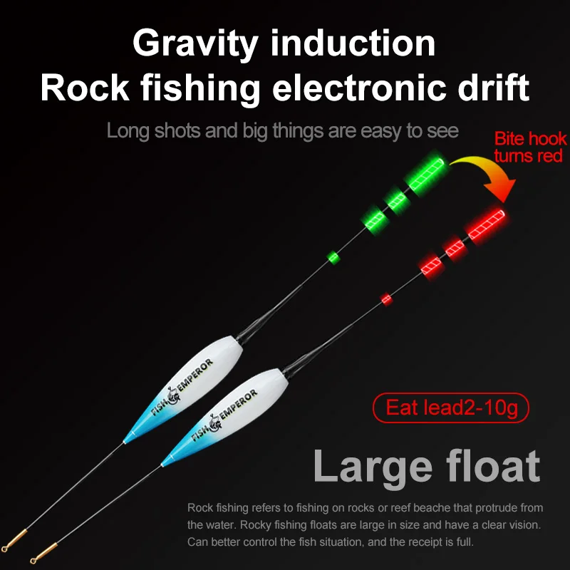 Flotador electrónico inteligente de pesca, Sensor de gravedad Led 2g, 5g, 7g, 10g, gran flotabilidad, Bobbers de Pose 2023 con batería CR425, barra luminosa - imagen 4