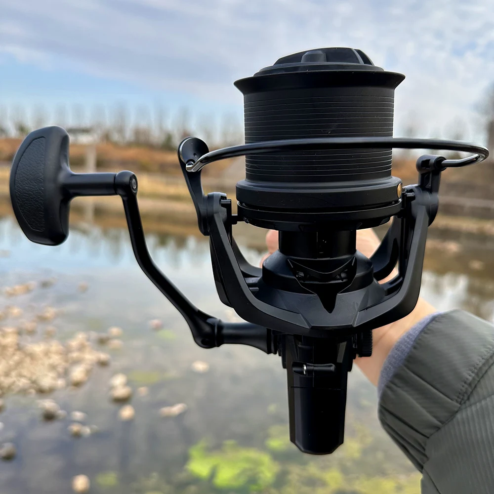 Carretes de pesca grandes serie 8000-14000, carrete de Metal giratorio para curricán, accesorios de pesca para barco de mar, arrastre máximo de 20kg - imagen 3