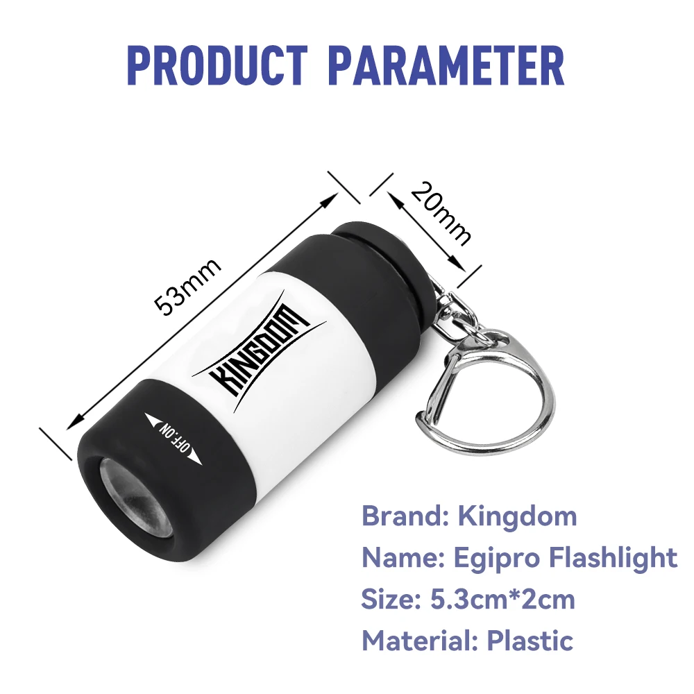 Kingdom linterna aparejos de pesca interfaz USB Mini fácil de llevar uso 5,3 cm * 2 cm herramientas de linterna de pesca de plástico recargable - imagen 2