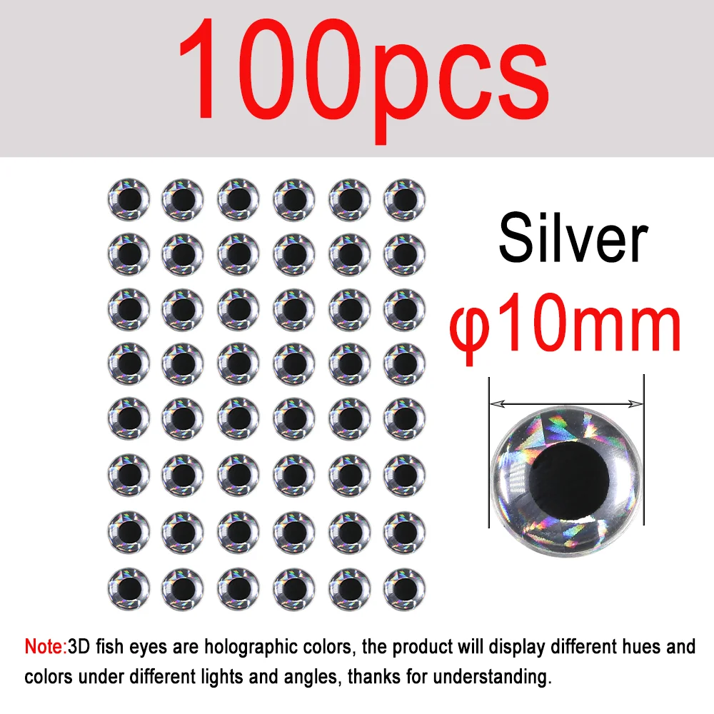 100pcs Silver 10mm